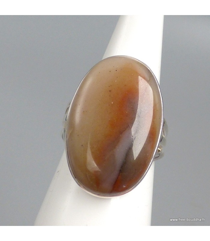 Bague Vogesite pierre naturelle ovale argent 925 taille 61