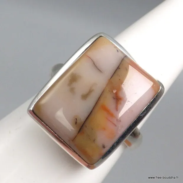 Bague rectangulaire en Vogesite taille 60 61 - Bagues pierres naturelles