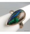 Bague Malachite sur Azurite – Argent 925 taille 59 certifiée