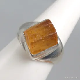 Bague chevalière en Topaze Impériale taille 55 - Bagues pierres naturelles
