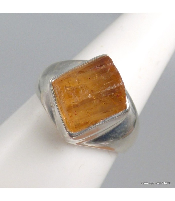 Bague Topaze Impériale authentique argent 925 taille 55