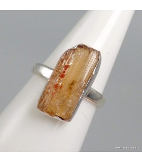 Bague Topaze Impériale véritable argent 925 taille 55