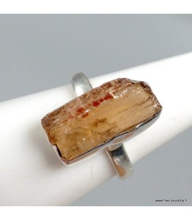 Bague Topaze Impériale véritable argent 925 taille 55