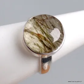 Bague Quartz rutile vert taille 58 - Taille 58