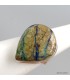 Bague Azurite Boulder authentique forme goutte argent 925 55