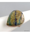 Bague Azurite Boulder authentique forme goutte argent 925 55