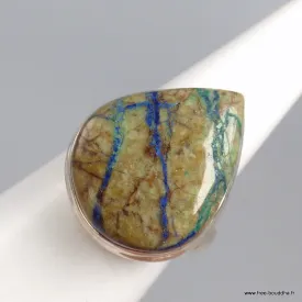 Bague en Azurite Boulder forme goutte Taille 55 - Bijoux en Azurite