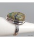 Bague Azurite Boulder authentique forme goutte argent 925 55