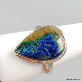 Bague en Azurite Boulder forme goutte Taille 61 - Bijoux en Azurite
