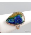 Bague Azurite Boulder naturelle goutte argent 925 taille 61