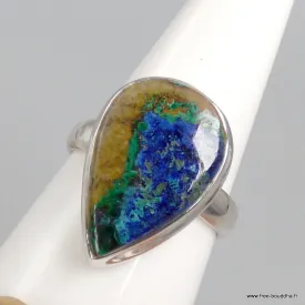 Bague en Azurite Boulder forme goutte Taille 61 - Bijoux en Azurite