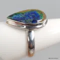 Bague en Azurite Boulder forme goutte Taille 61 - Bijoux en Azurite