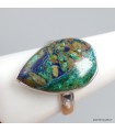 Bague Azurite Boulder naturelle goutte argent 925 taille 63