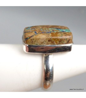 Bague Azurite Boulder authentique argent 925 taille 54
