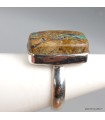 Bague Azurite Boulder authentique argent 925 taille 54