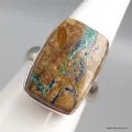 Bague en Azurite Boulder rectangulaire Taille 54 - Bijoux en Azurite