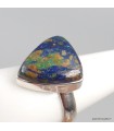 Bague Azurite Boulder ajustable argent 925 taille 60