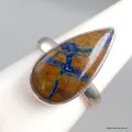 Bague Azurite Boulder forme goutte Taille 60 - Bijoux en Azurite