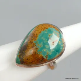 Bague Turquoise Américaine goutte taille 59 - Bagues pierres naturelles