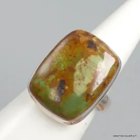 Bague Turquoise Américaine rectangulaire Taille 58/59 - Bagues pierres naturelles