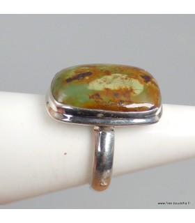 Bague Turquoise Américaine rectangulaire pierre naturelle T 58/59