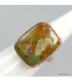 Bague Turquoise Américaine rectangulaire pierre naturelle T 58/59