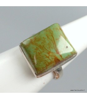Bague Turquoise Américaine rectangulaire argent 925 taille 56