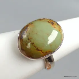 Petite Bague Turquoise Américaine ovale taille 59 - Bagues pierres naturelles
