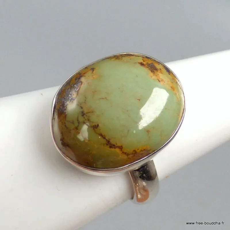 Petite Bague Turquoise Américaine ovale taille 59 - Bagues pierres naturelles