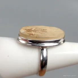 Bague Psilomélane dendritique ovale Taille 59 - Bagues pierres naturelles