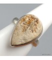 Bague Psilomélane dendritique – Forme goutte argent 925 taille 59