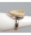 Bague Psilomélane dendritique – Forme goutte argent 925 taille 59