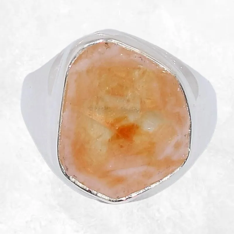 Chevalière en Citrine stalactite taille 55 - Bijoux en Citrine