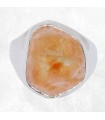 Bague Chevalière Citrine stalactite authentique argent 925 taille 55