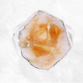 Bague Citrine stalactite naturelle taille 59/60 - Bijoux en Citrine