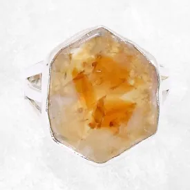 Bague Citrine stalactite 3 anneaux taille 59 - Bijoux en Citrine