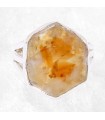 Bague Citrine stalactite véritable trois anneaux argent 925 taille 59