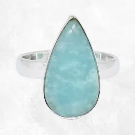 Bague Amazonite du Pérou forme goutte taille 58/59 - Bijoux en Amazonite