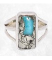 Bague Turquoise Mohave Pyrite taille 55 en argent 925