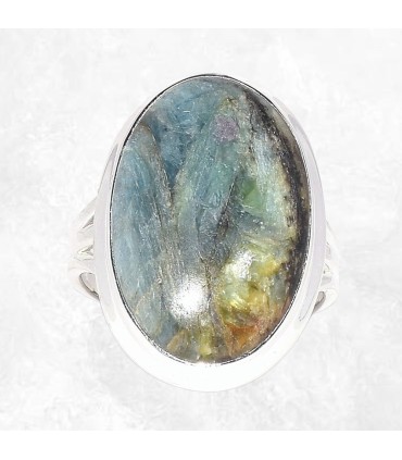 Bague Cyanite bleue Mermaid véritable argent 925 taille 55 56