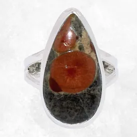 Bague goutte Obsidienne Peanut taille 57/58 - Bijoux en Obsidienne Peanut