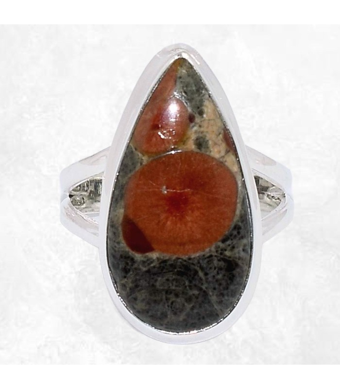 Bague Goutte en Obsidienne Peanut du Mexique – Argent 925