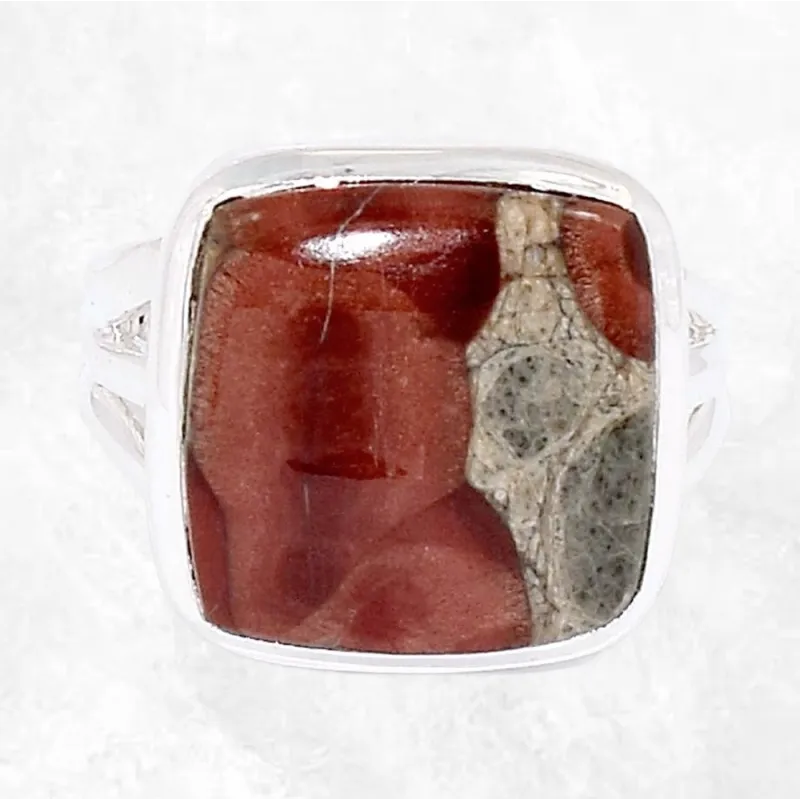 Bague carrée en Obsidienne Peanut taille 59 - Bijoux en Obsidienne Peanut