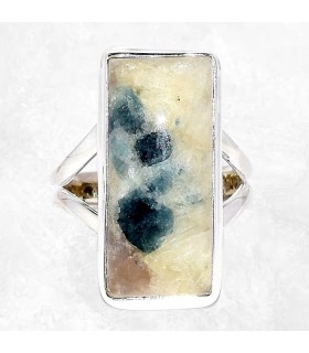 Bague Tourmaline bleue véritable argent 925 taille 54 55