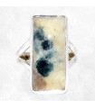 Bague Tourmaline bleue véritable argent 925 taille 54 55