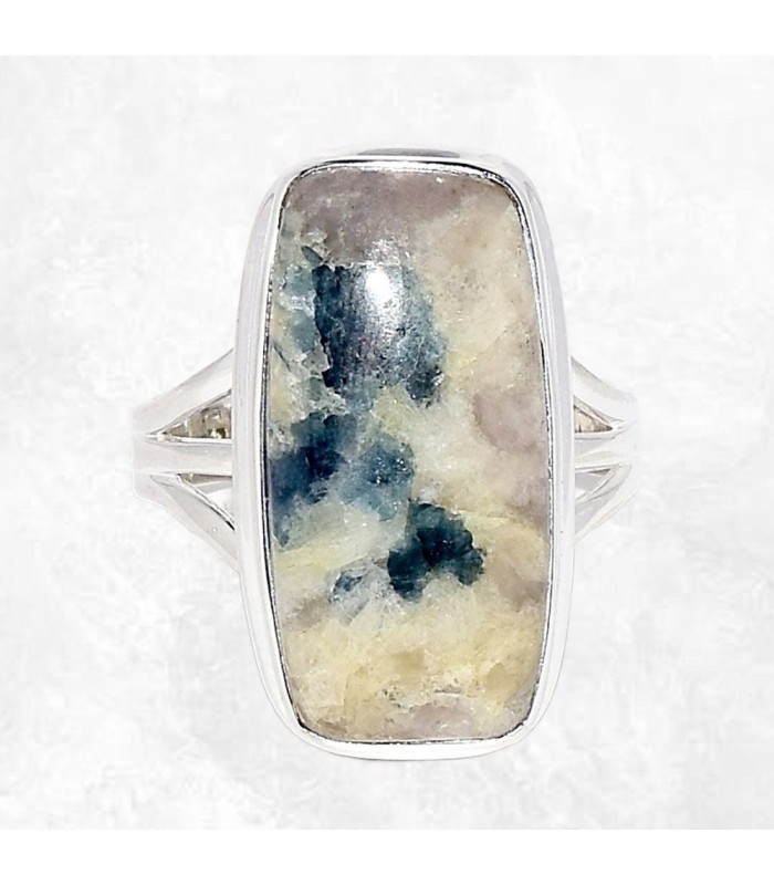 Bague Tourmaline bleue authentique argent 925 taille 55 56