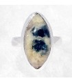 Bague Tourmaline bleue véritable argent 925 taille 60