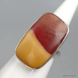 Bague argent JASPE MOKAITE T 53 - Bagues pierres naturelles