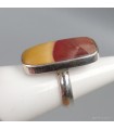 Bague Jaspe Mokaïte rectangulaire véritable argent 925 taille 53