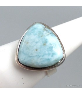 Bague Larimar homme femme argent 925 taille 59, pierre naturelle